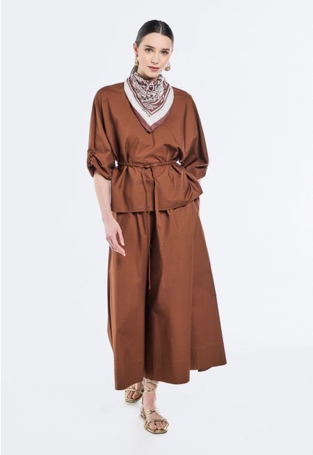 Elastic Waist Palazzo Trousers