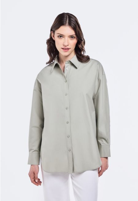 Drop Shoulder Solid Shirt
