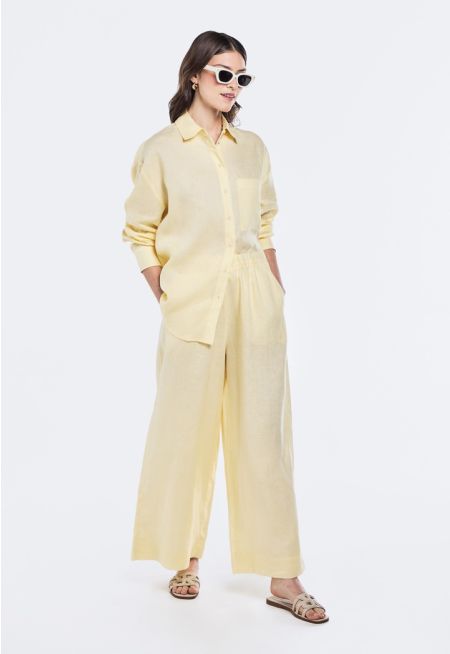 Wide Leg Linen Trousers