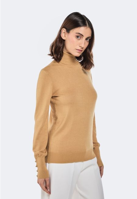 High Neck Slim Fit Basic Top
