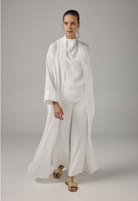 Solid Crinkled Maxi Abaya
