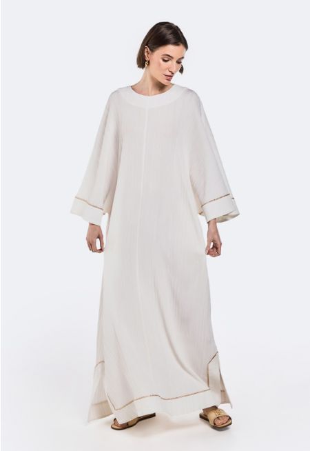 Textured Metallic Details Dress