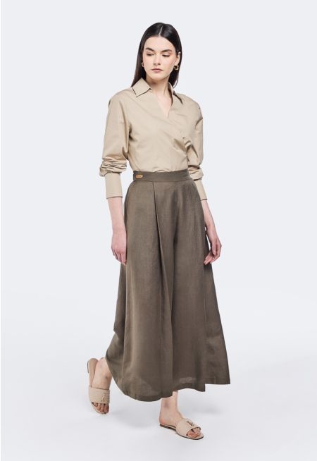 Solid Palazzo Trousers