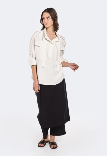 Straight Cut Wrap Trousers