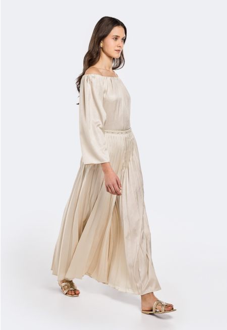 Pleated Crinkled Palazzo Trousers- Ramadan Style