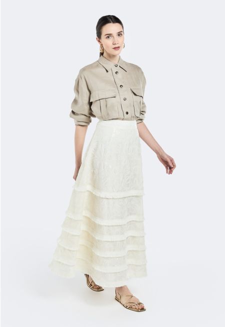 Sequin Embellished Fringed Skirt- Ramadan Style