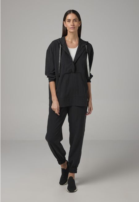 Single Tone Elastic Waistband Trousers