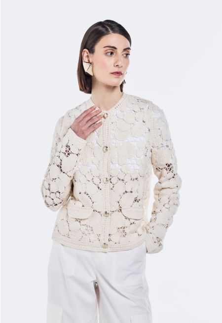 Solid Crochet Jacket