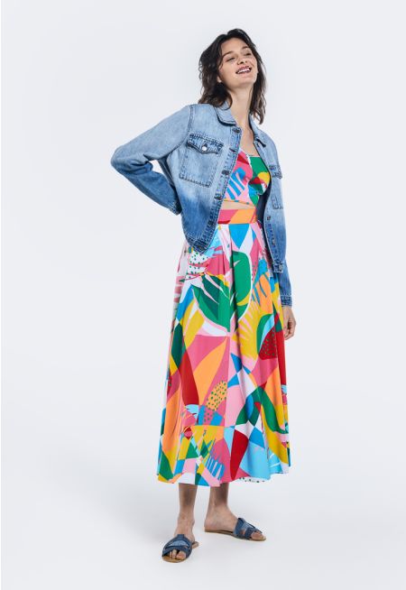 Multicolor Printed Skirt