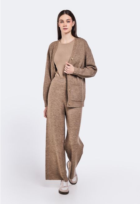 Knitted Wide Leg Trousers