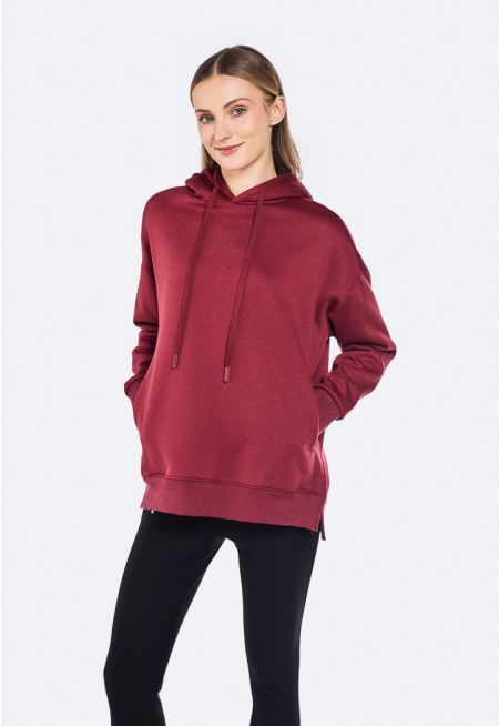 Solid Drop Shoulder Hoodie