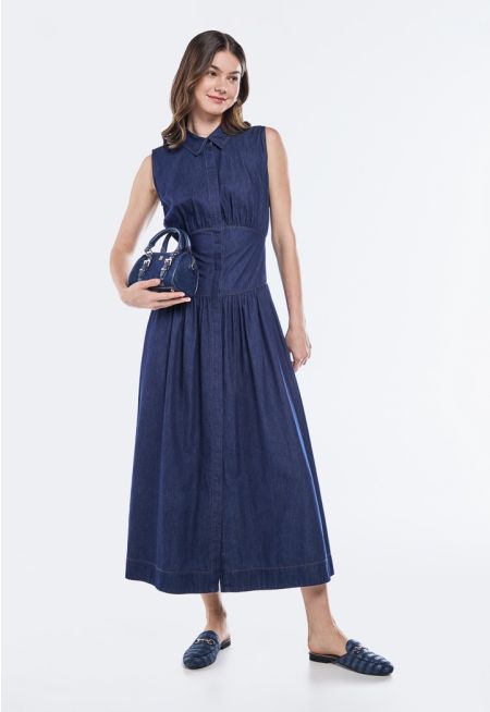 Sleeveless Tencel Dress