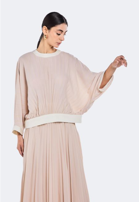 Dolman Sleeve Pleated Blouse