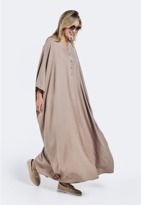 Crinkled Front Slit Abaya