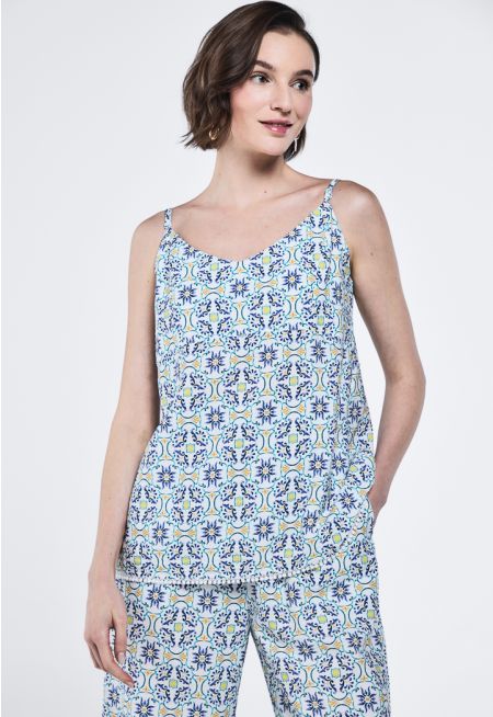 Printed Sleeveless Top