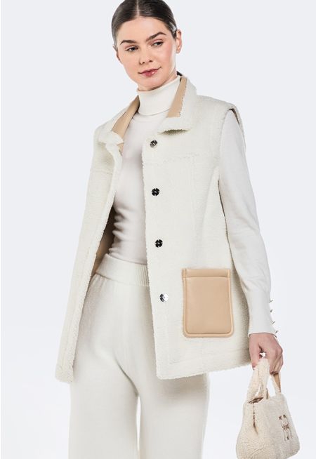 Sherpa Puffer Belted Vest