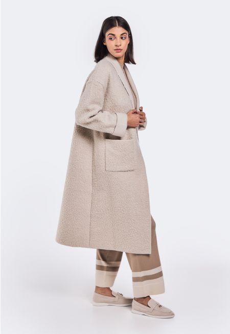 Solid Sherpa Midi Overcoat