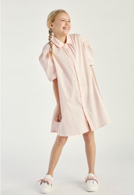 Back Bow Shirt Dress