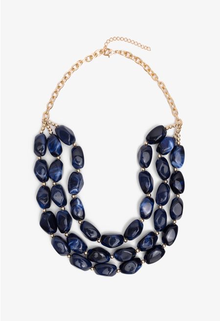 Midnight Blue Marble Necklace