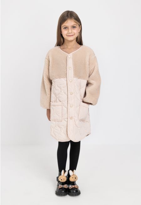 Faux Shearling Padded Coat
