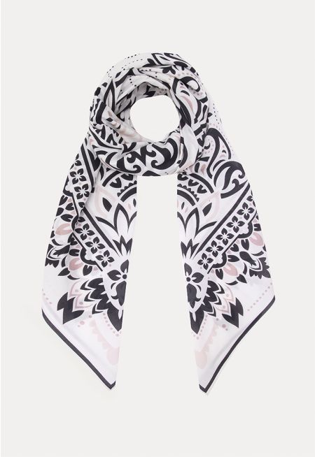 Printed Non-Crushed Linen Scarf