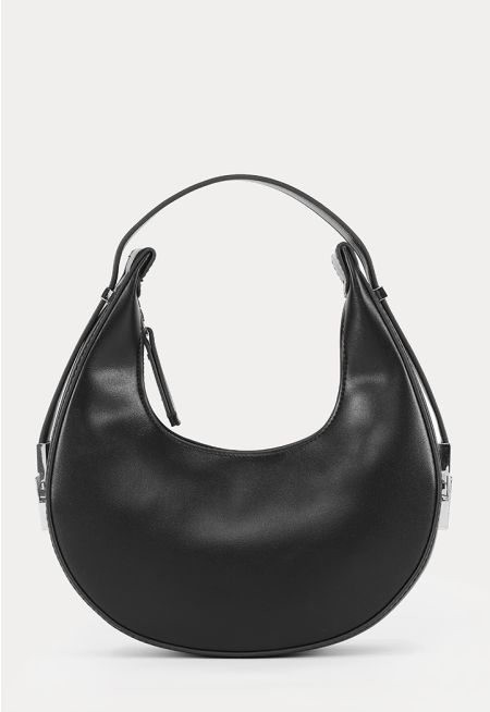 Top Handle PU Leather Hobo Bag -Sale
