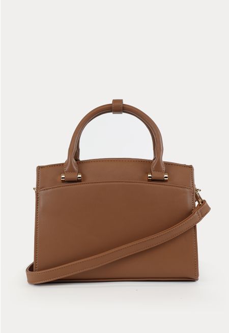 Chic Top PU Leather Handle Hand Bag -Sale