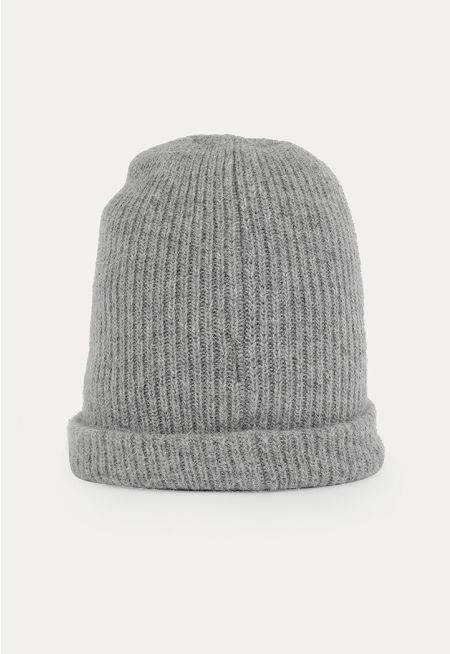 All Over Ribbed Knitted Slouchy Beanie -Sale