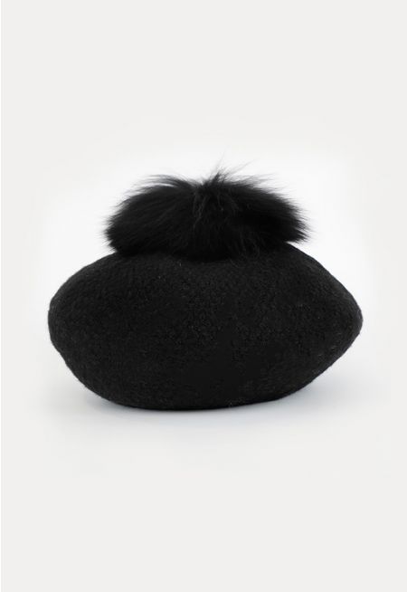 Faux Fur Pom Warm Knitted Beanie Hat -Sale