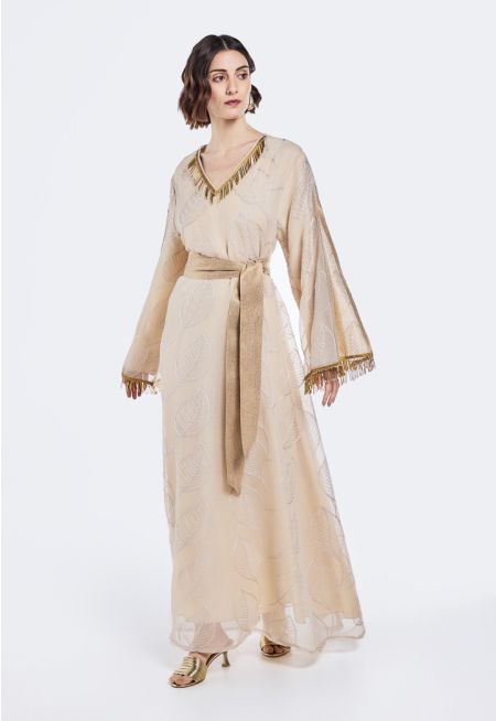 Embroidered Belted Maxi Dress- Rmadan Style