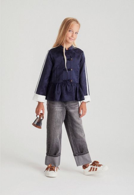 Cuffed-Hem Jeans Trouser
