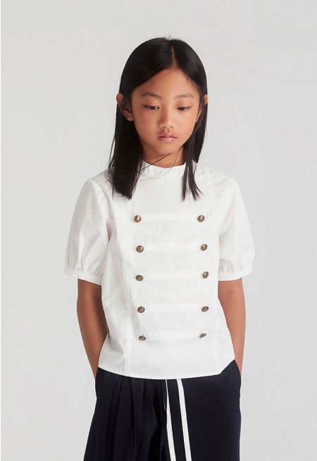 Lace & Buttons Detail Shirt
