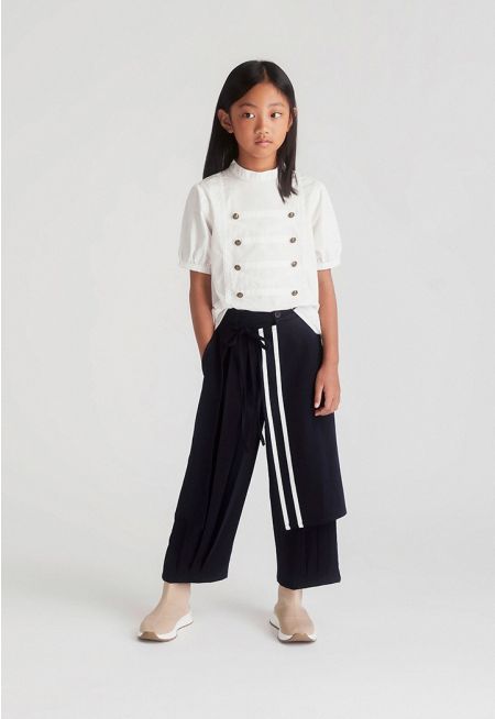 Pleated Trousers with Attached Layer