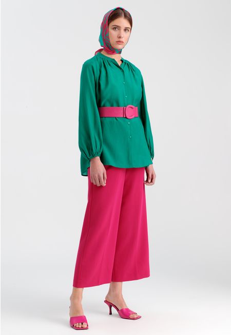 Solid Pleated Culottes