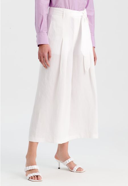 Wide Leg Culottes With Belt