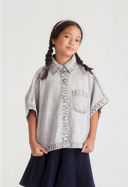 High-Low Denim Shirt