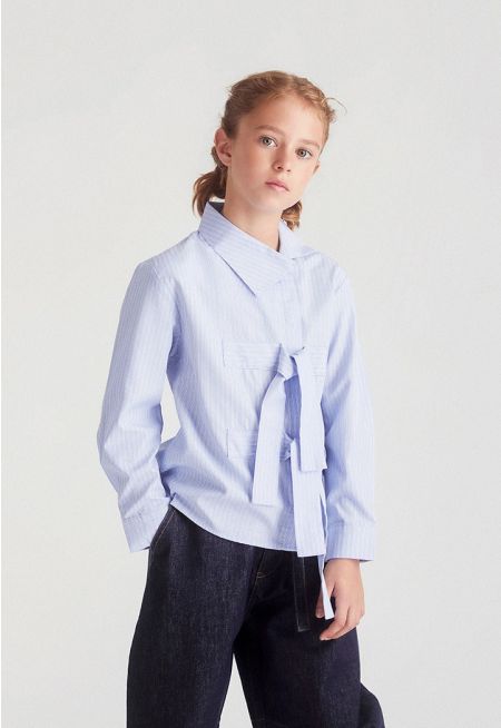 Tied Striped Shirt