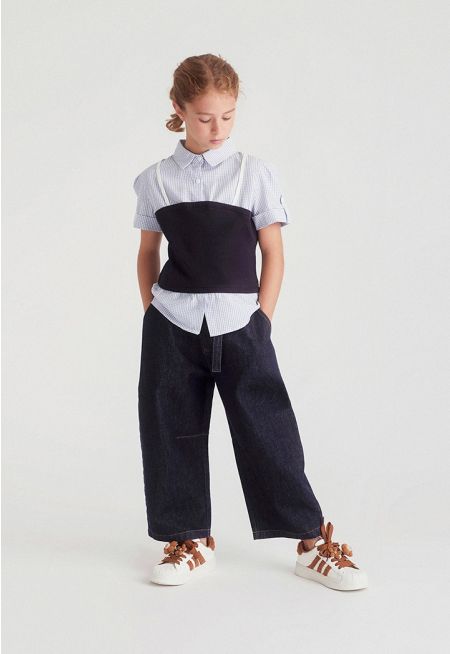 High-Waist Balloon Denim