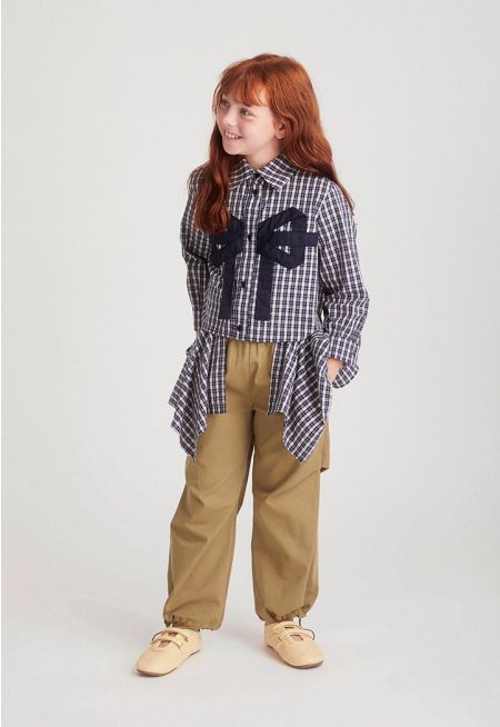 Wide-Leg Trouser With Attached Waist Scarf