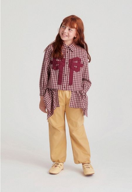 Wide-Leg Trouser With Attached Waist Scarf