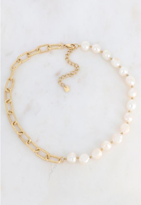 Freshwater Pearls Link Chain Necklace