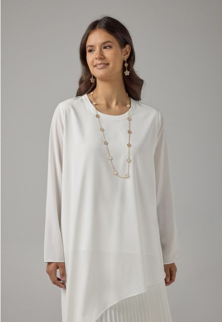 Long Sleeve High-Low Basic Blouse 