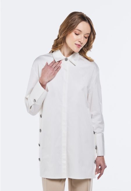 Button Embellished Solid Shirt