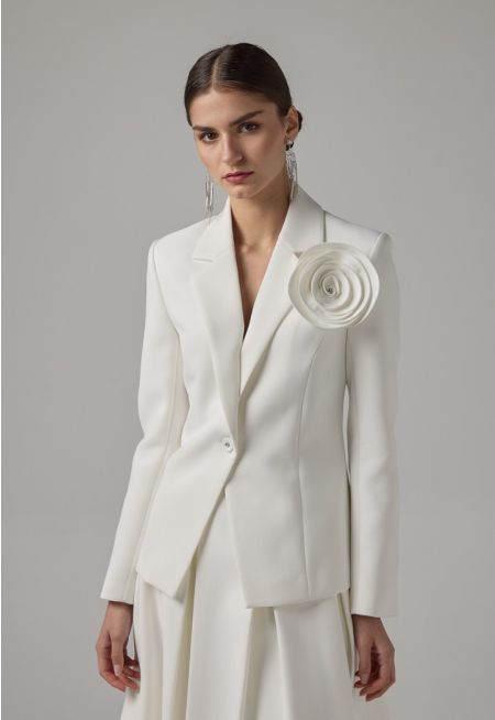 Solid Single Breasted Blazer