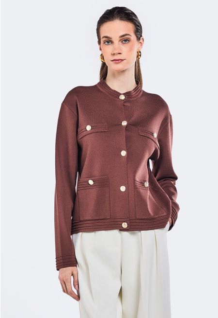 Knitted Buttoned Jacket