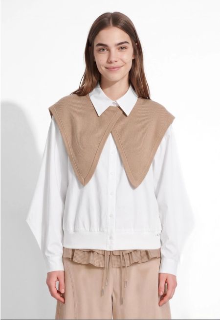 Shirt & Detachable Sailor Collar Set (2PCS)
