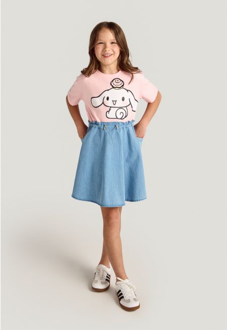 Sanrio Printed Denim T Shirt Dress