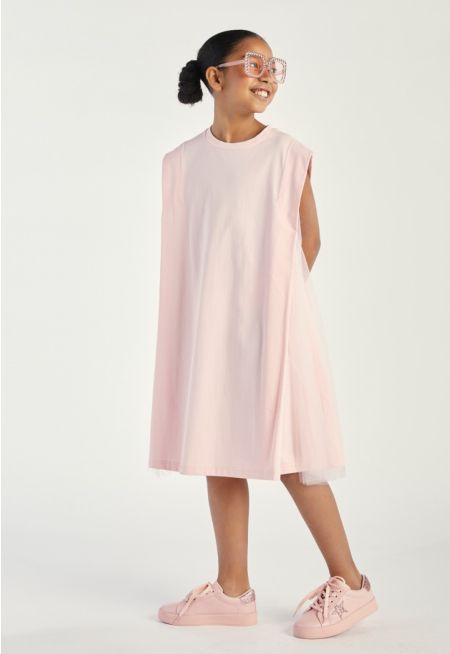 Mesh Sides Knitted Dress