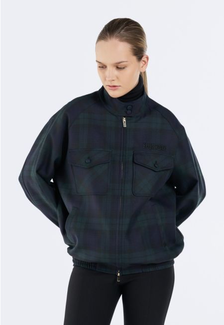 Checked Zip-up Jacket