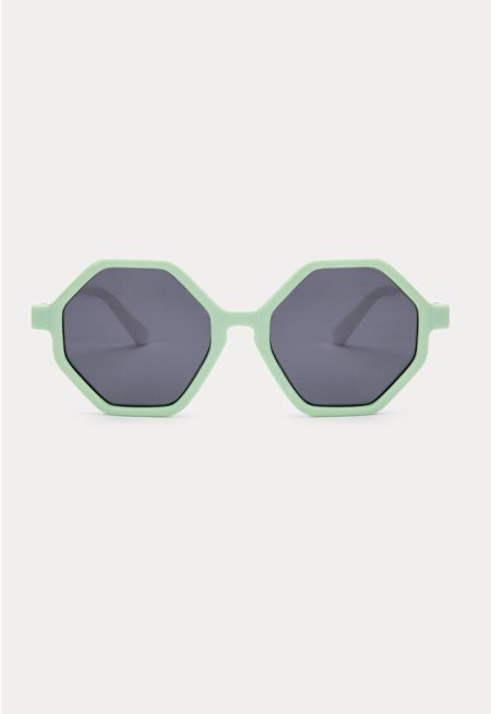 نظارة شمسية بإطار ابيض هندسي- عروض